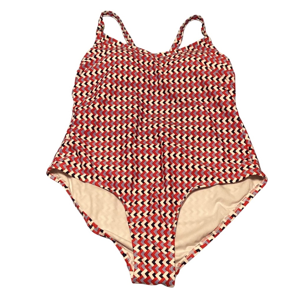 Kona Sol Womens Red, White and Blue Patterned One Piece